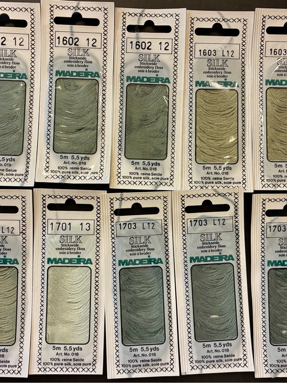 Madeira Silk Embroidery Floss Assorted Lot of 10